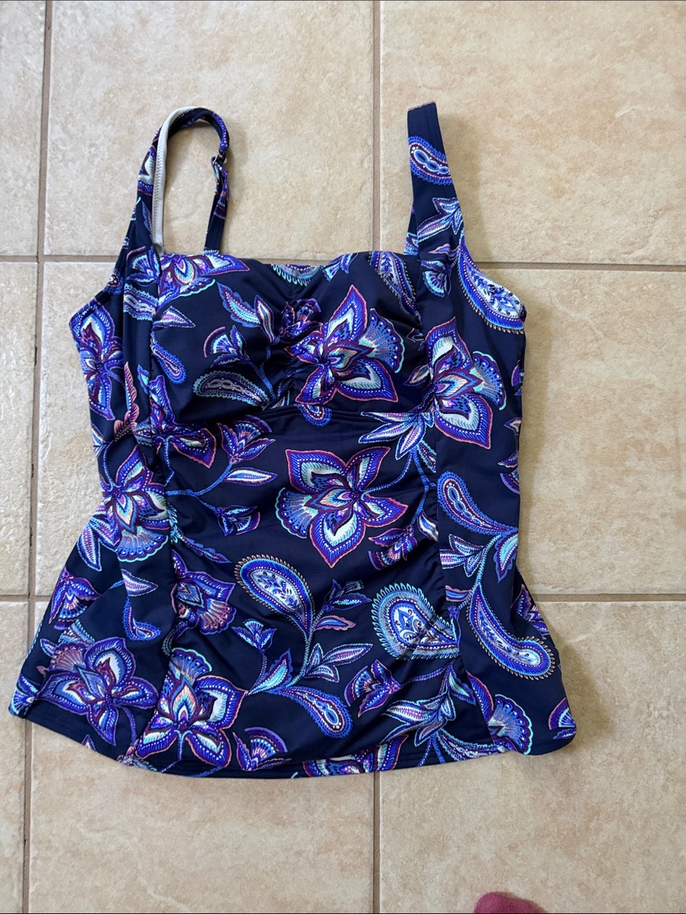 Land’s End Tankini Bathing Suit Swim Top Size 14